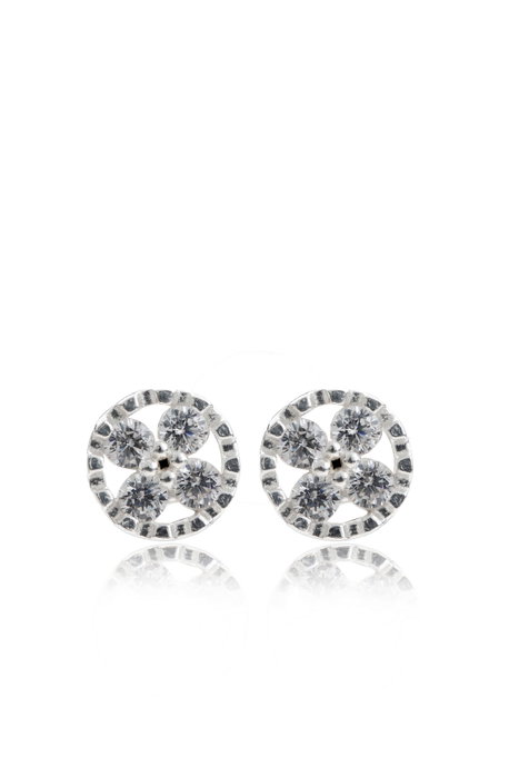 Heliophilia Silver Pendientes de Plata de Ley 925 con Circón Multicolor